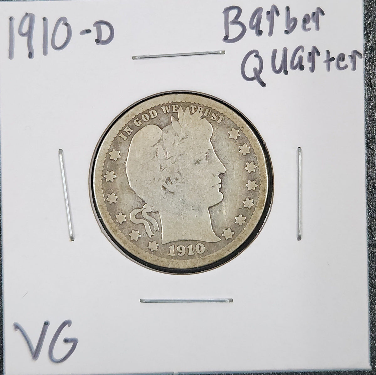 1910-D Barber Quarter VG 5451.D8-A — Obverse