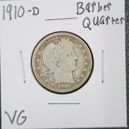 1910-D Barber Quarter VG 5451.D8-A — Obverse