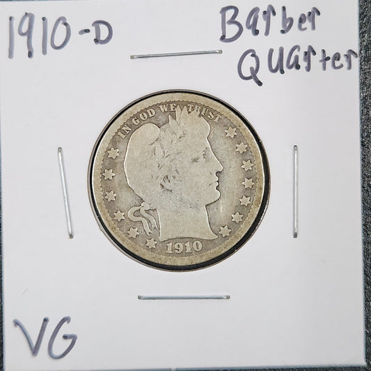 1910-D Barber Quarter VG 5451.D8-A — Obverse