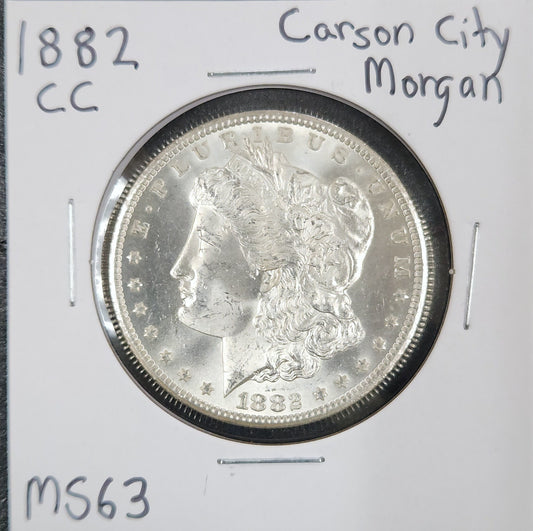 1882-CC Morgan Silver Dollar  Carson City MS63 7508.63-A — Obverse
