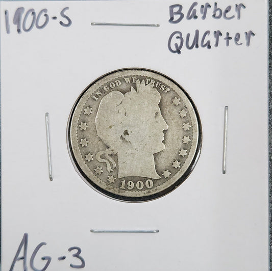 1900-S Barber Quarter AG-3 5430.3-A — Obverse