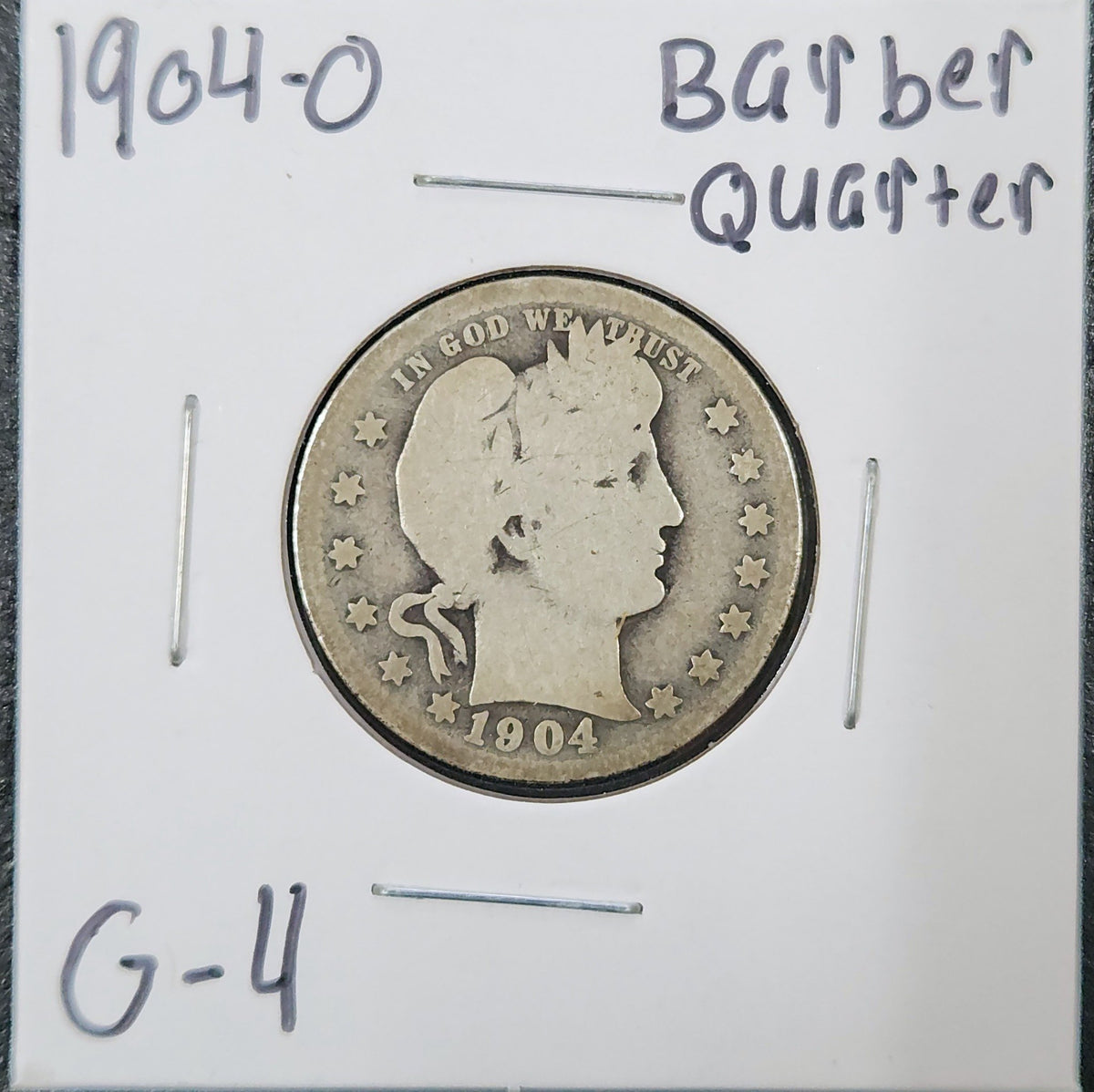 1904-O Barber Quarter G-4 5437.4-A — Obverse