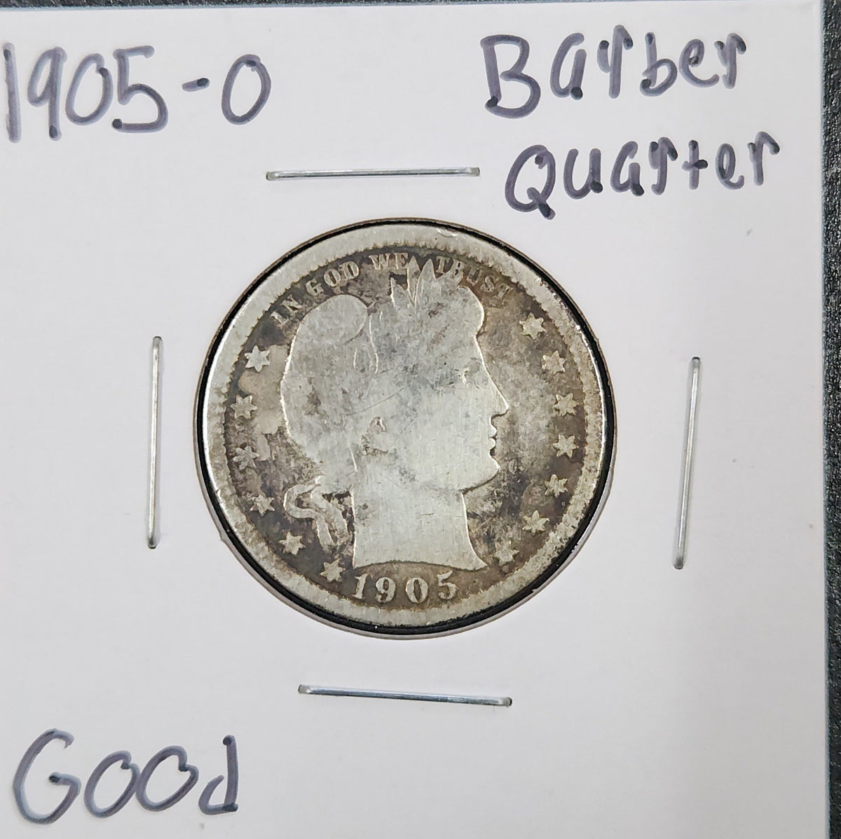 1905-O Barber Quarter Dollar 5438.D6-A — Obverse