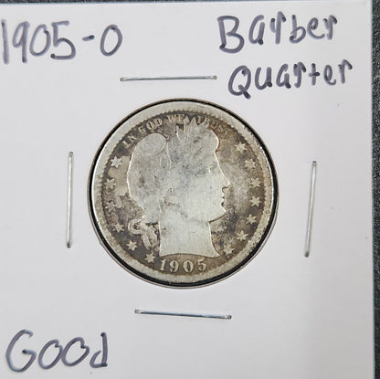 1905-O Barber Quarter Dollar 5438.D6-A — Obverse