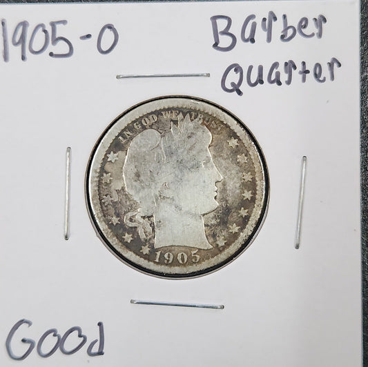 1905-O Barber Quarter Dollar 5438.D6-A — Obverse