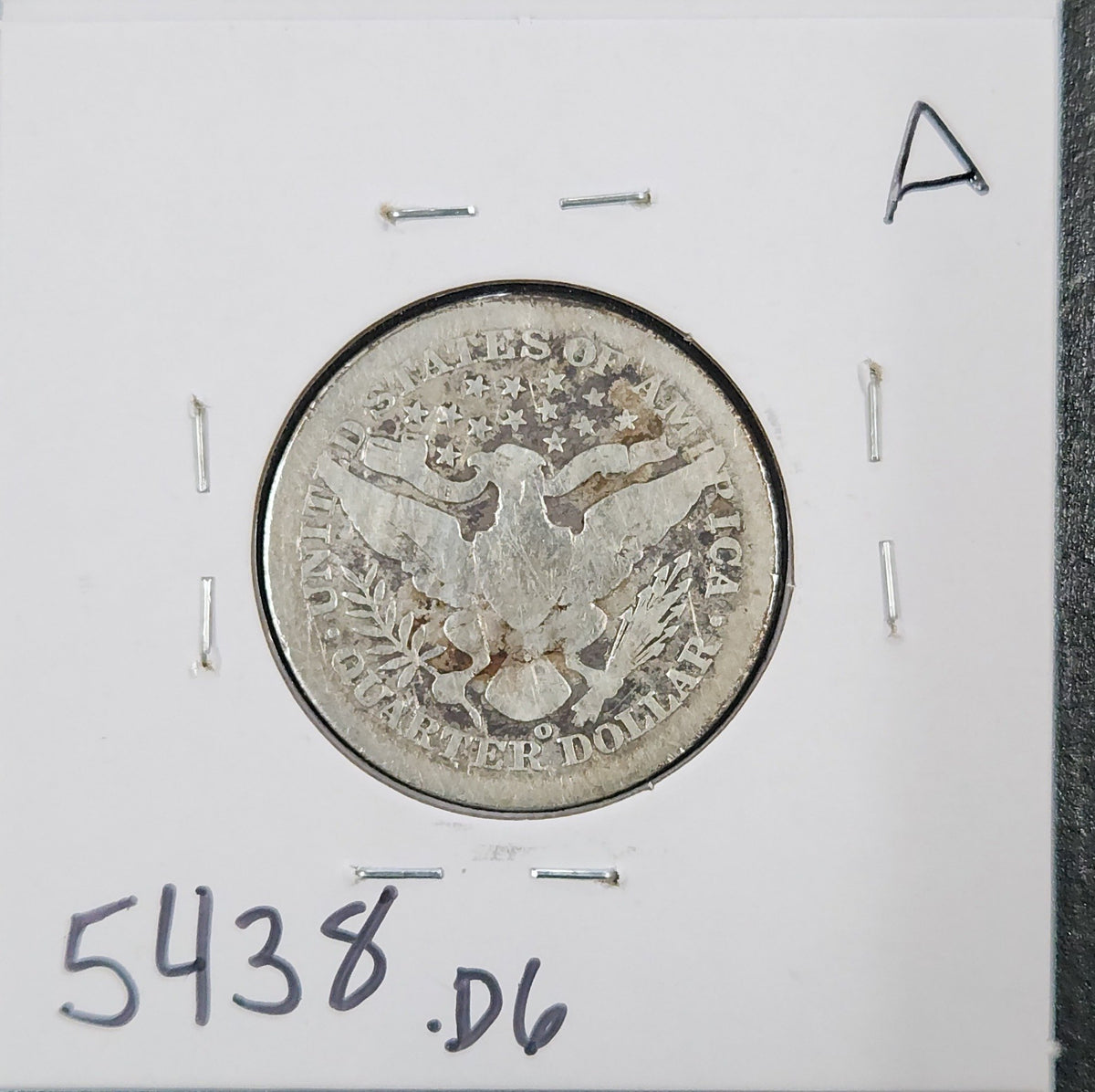 1905-O Barber Quarter Dollar 5438.D6-A — Reverse