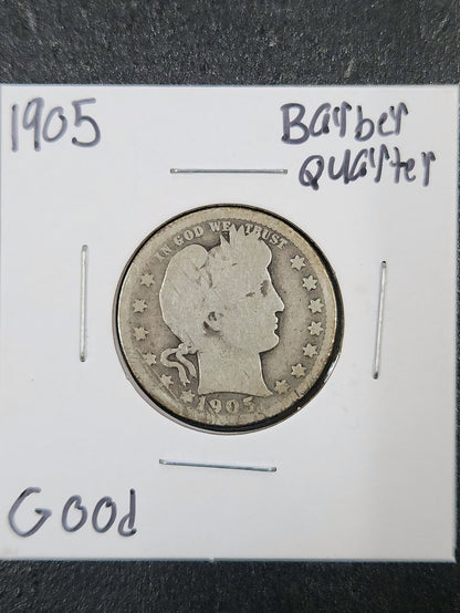 1905 Barber Quarter Dollar 5401.D4-A — Obverse