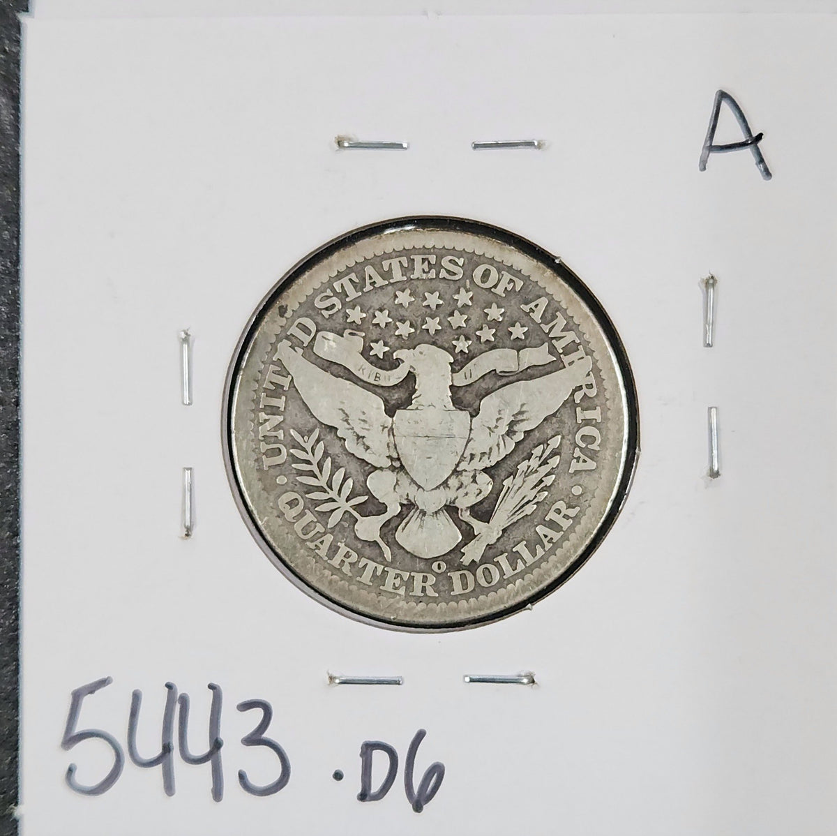 1907-O Barber Quarter Good 5443.D6-A — Reverse