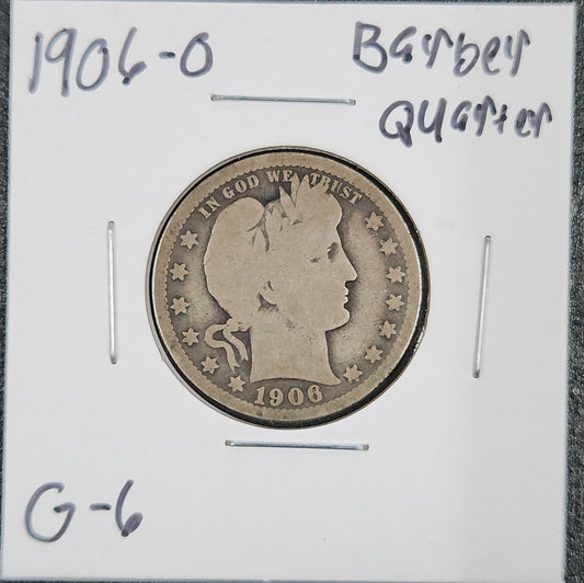 1906-O Barber Quarter Dollar G-6 5441.6-A — Obverse