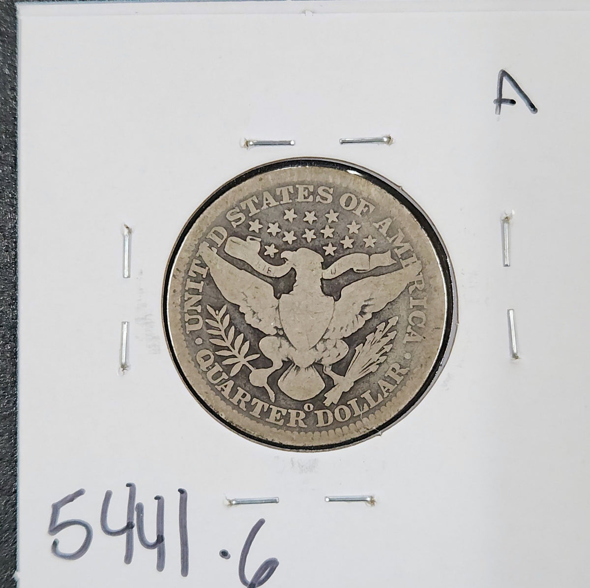 1906-O Barber Quarter Dollar G-6 5441.6-A — Reverse