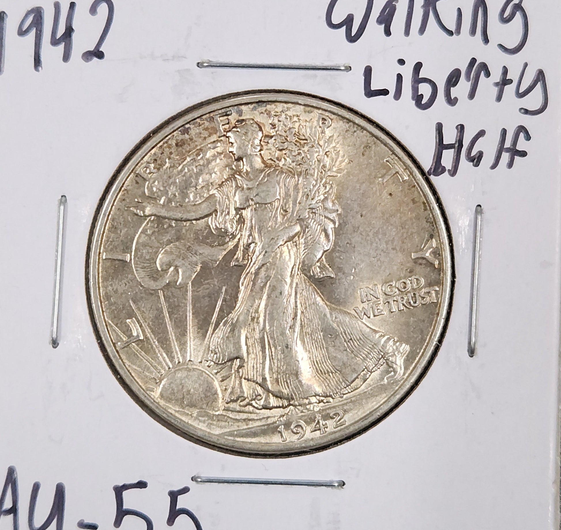 1942 Walking Liberty Half AU-55 — Obverse