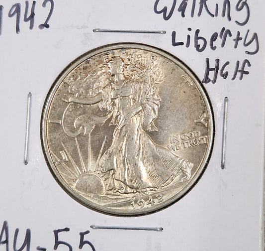 1942 Walking Liberty Half AU-55 — Obverse