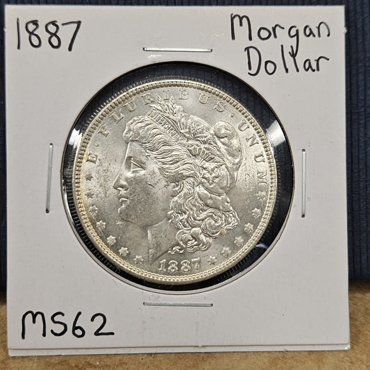 1887 Morgan Silver Dollar MS62 7498.62-A — Obverse