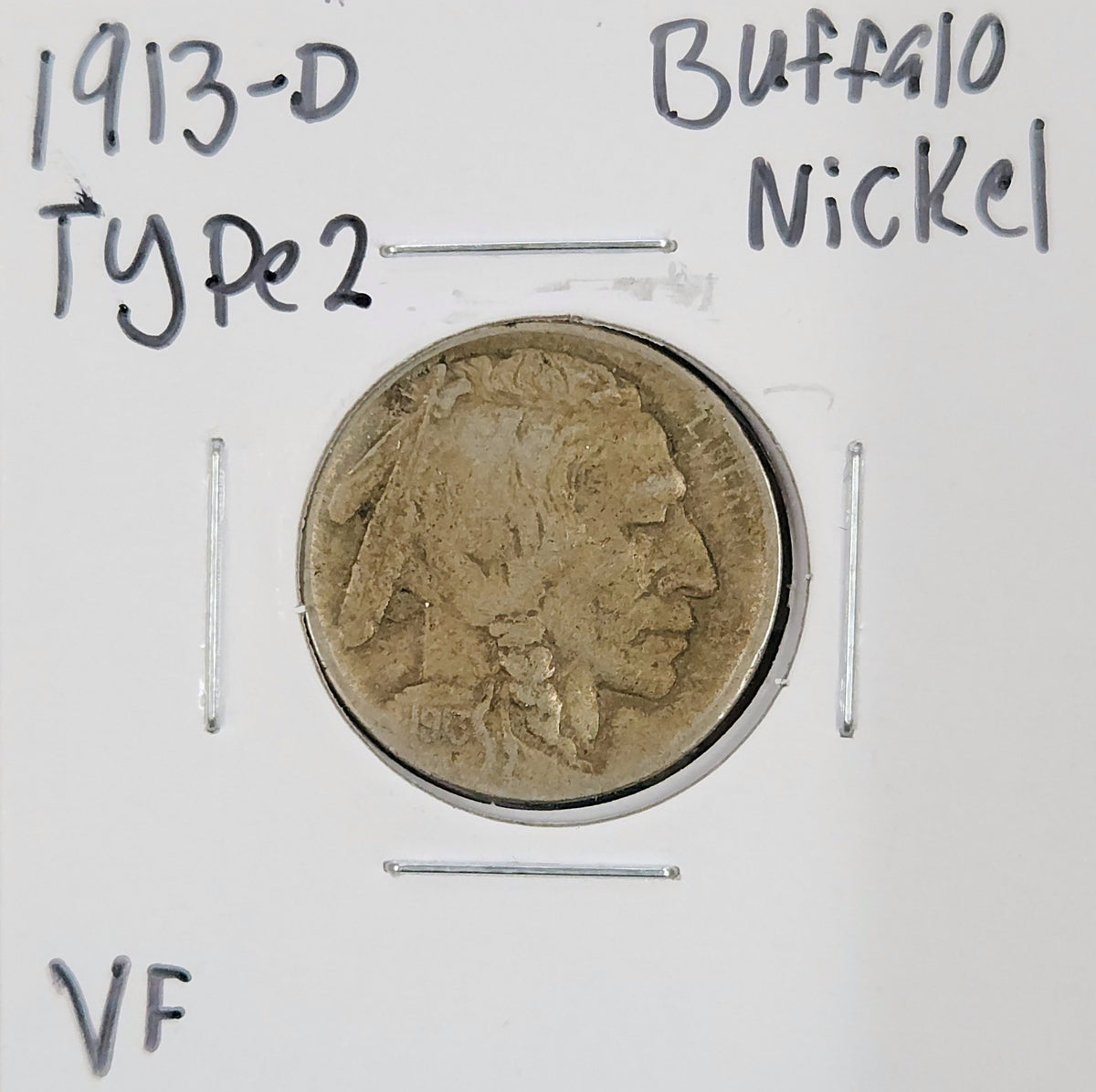 1913-D Type 2 Buffalo Nickel VF 3102.D30-A — Obverse