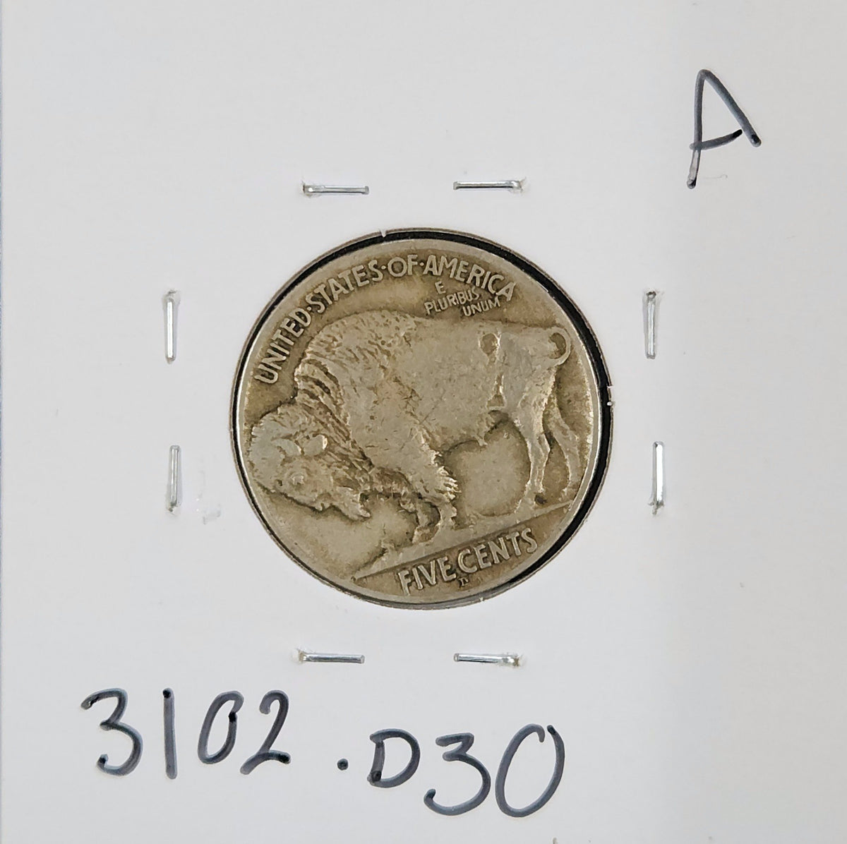 1913-D Type 2 Buffalo Nickel VF 3102.D30-A — Reverse