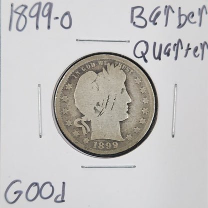 1899-O Barber Quarter Dollar Good 5427.D4-A — Obverse