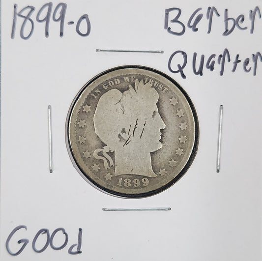 1899-O Barber Quarter Dollar Good 5427.D4-A — Obverse