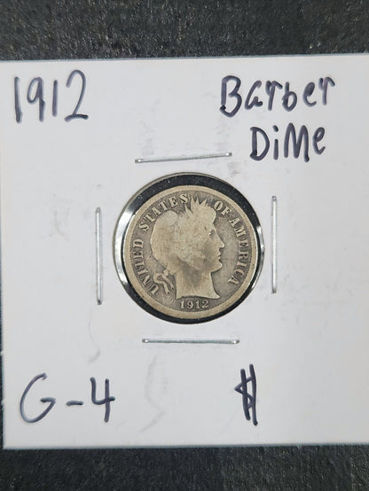 1912 Barber Dime G-4 4341.4-A — Obverse