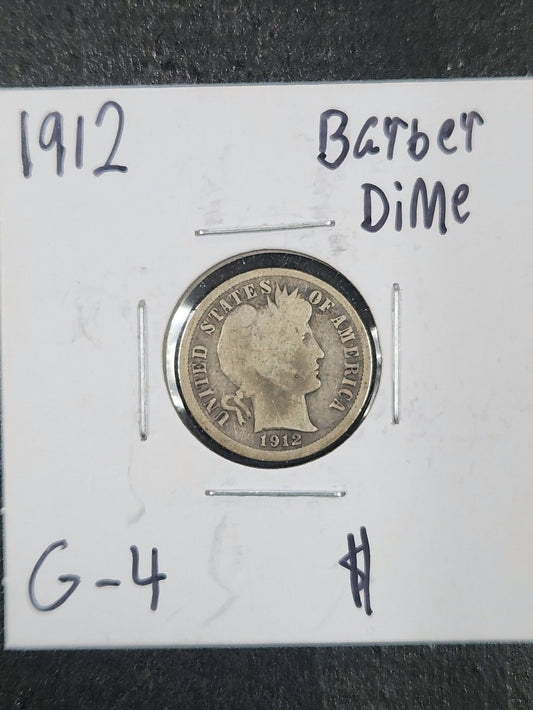 1912 Barber Dime G-4 4341.4-A — Obverse