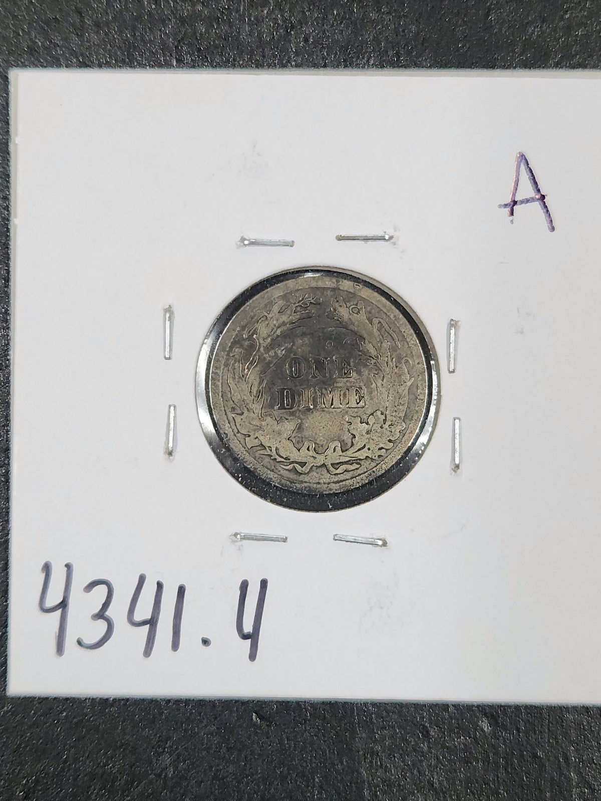 1912 Barber Dime G-4 4341.4-A — Reverse