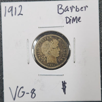 1912 Barber Dime VG-8 4341.8-A — Obverse
