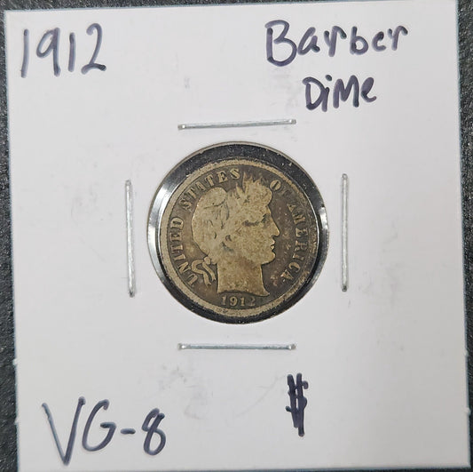 1912 Barber Dime VG-8 4341.8-A — Obverse