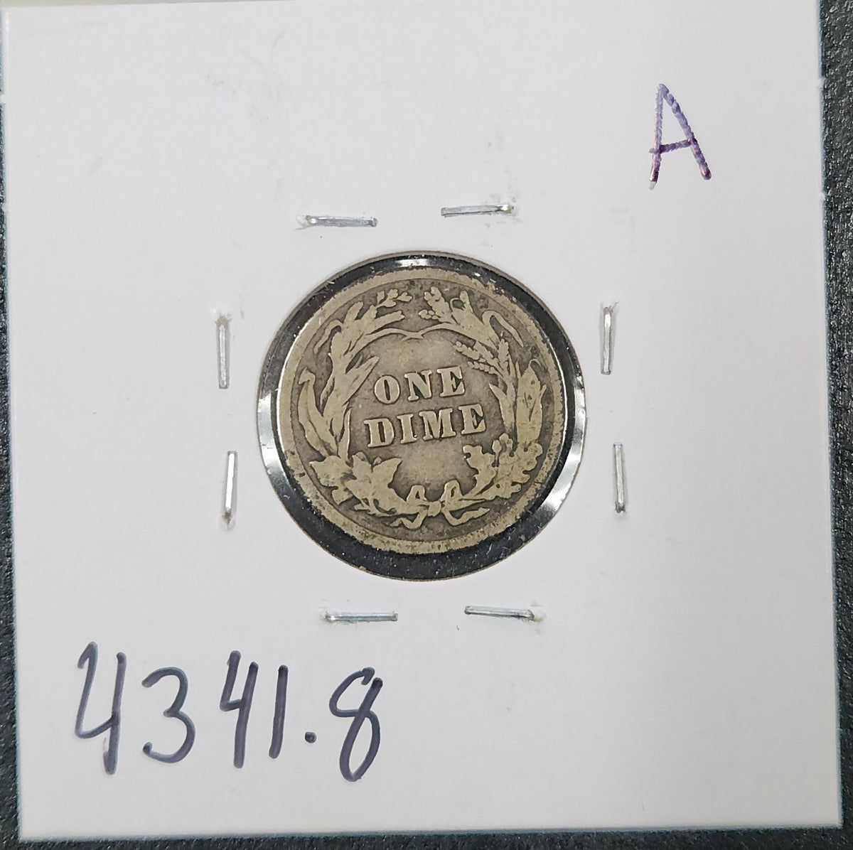 1912 Barber Dime VG-8 4341.8-A — Reverse