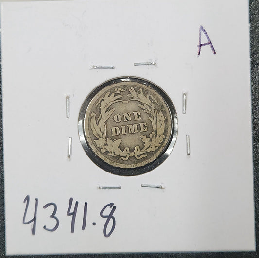 1912 Barber Dime VG-8 4341.8-A — Reverse