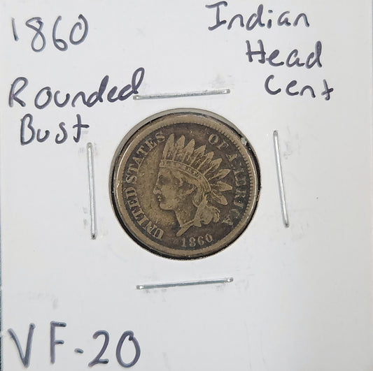1860 Indian Head Cent – Rounded Bust VF-20 1291.20-A — Obverse