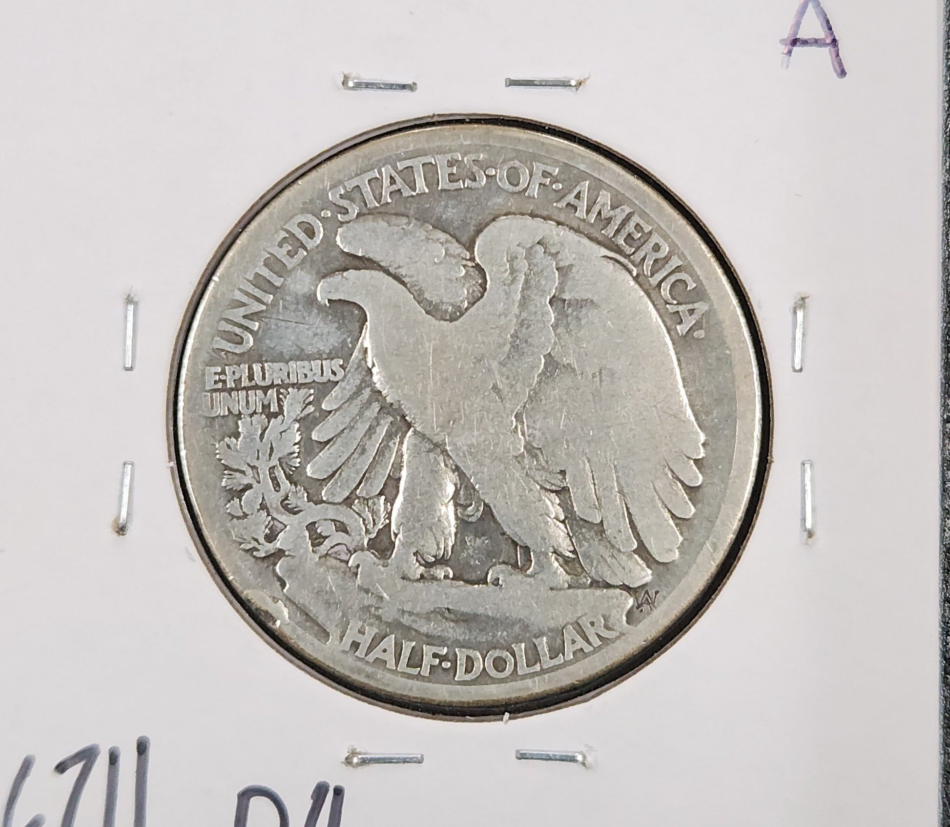 1916-D OBV MM Walking Liberty Half G — Reverse
