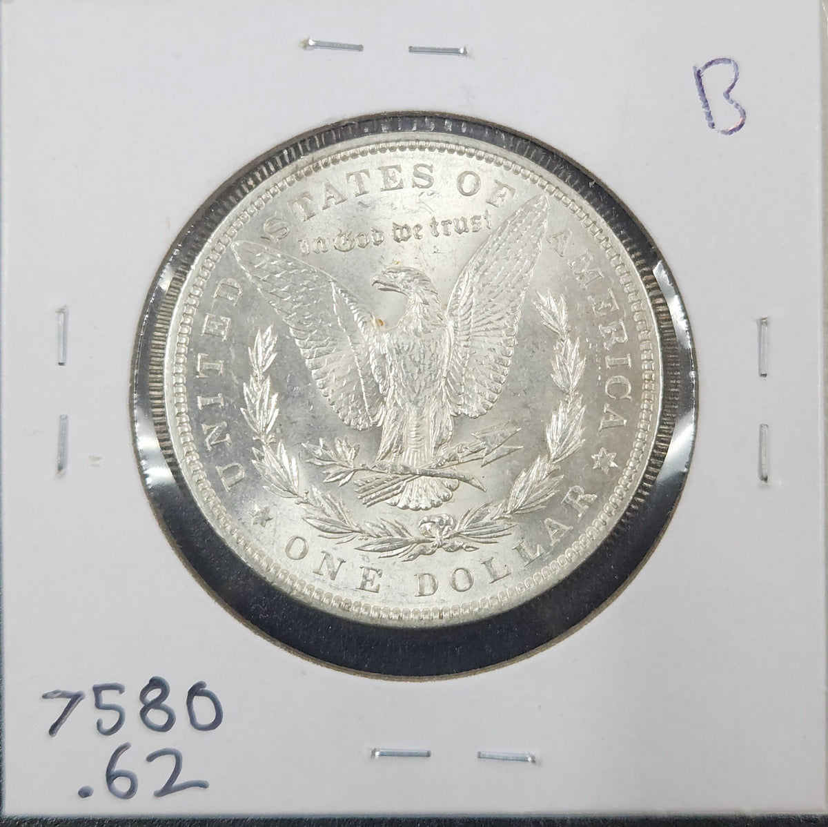 1896 Morgan Dollar MS62 7580.62-B — Reverse