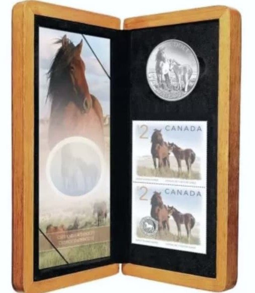 Canada Horse Silver 99.99% 28grams With Collectable Postage QPEW — Obverse