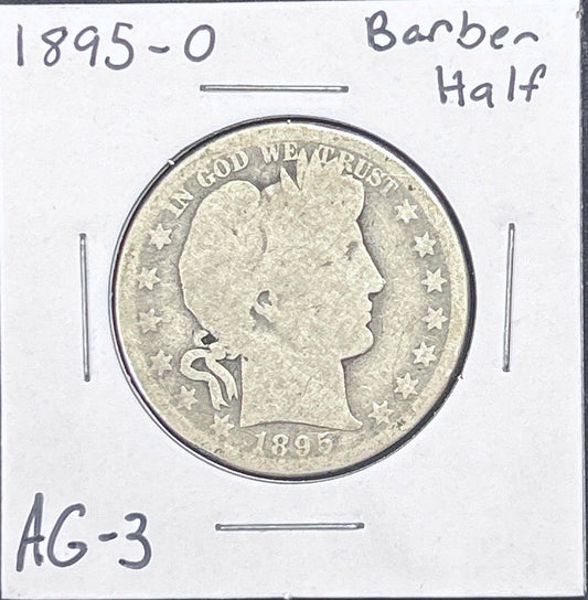 1895-O Barber Half Dollar AG-3 6584.3-A — Obverse
