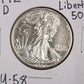1942-D Walking Liberty Half AU-58 — Obverse
