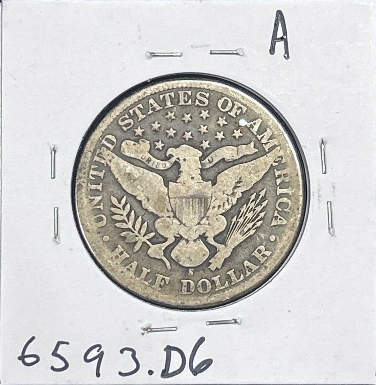 1899-S Barber Half Dollar 6593.D6-A — Reverse