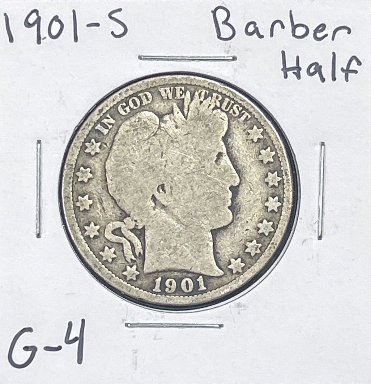 1901-S Barber Half Dollar G-4 6597.4-A — Obverse