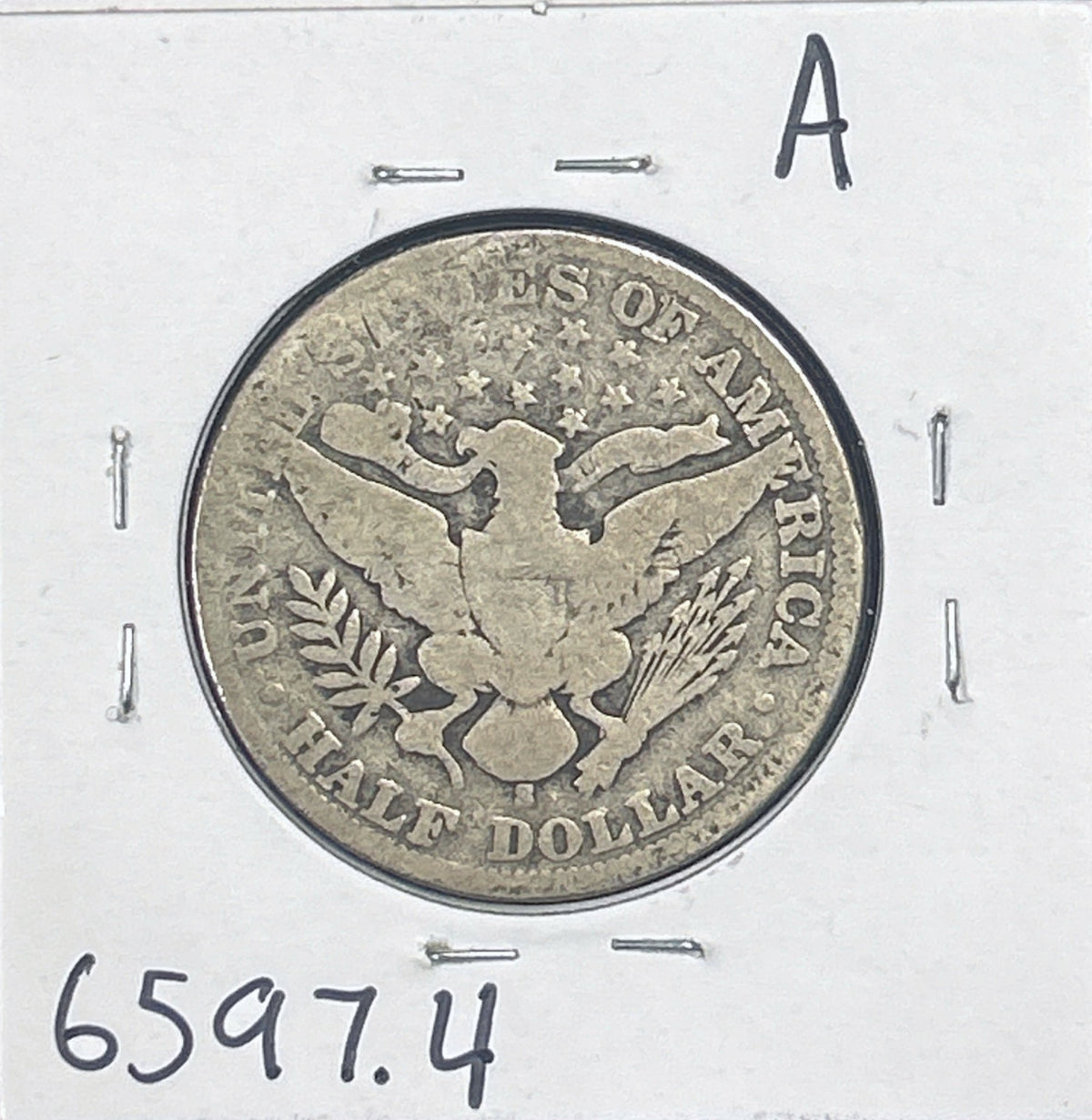 1901-S Barber Half Dollar G-4 6597.4-A — Reverse