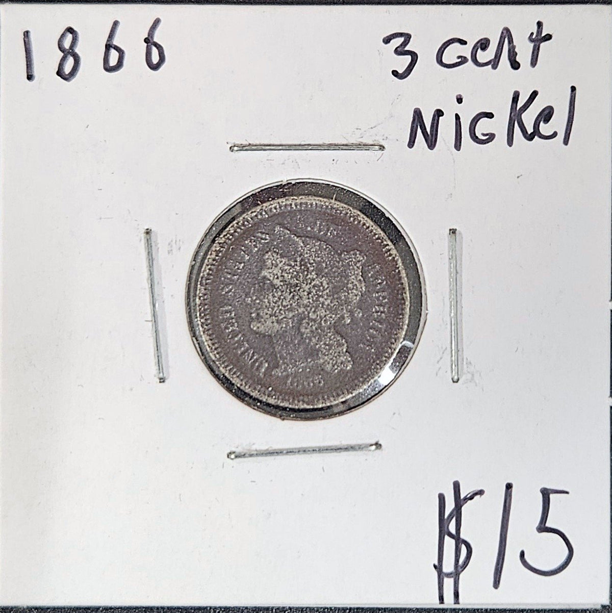 1866 Three-Cent Nickel 2768.D3-A — Obverse