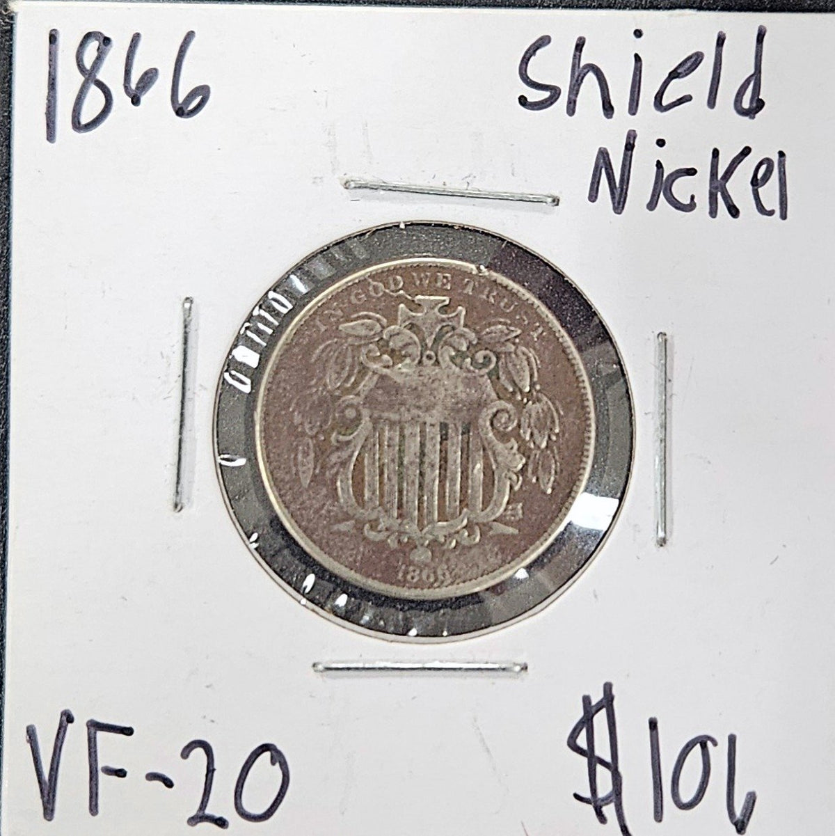 1866 Shield Nickel VF-20 2868.20-A — Obverse