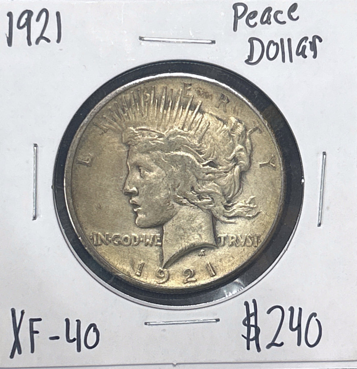 1921 Peace Dollar XF-40 7887.40-A — Obverse