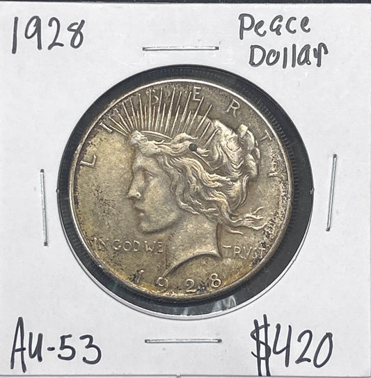 1928 Peace Dollar AU-53 7896.53-A — Obverse