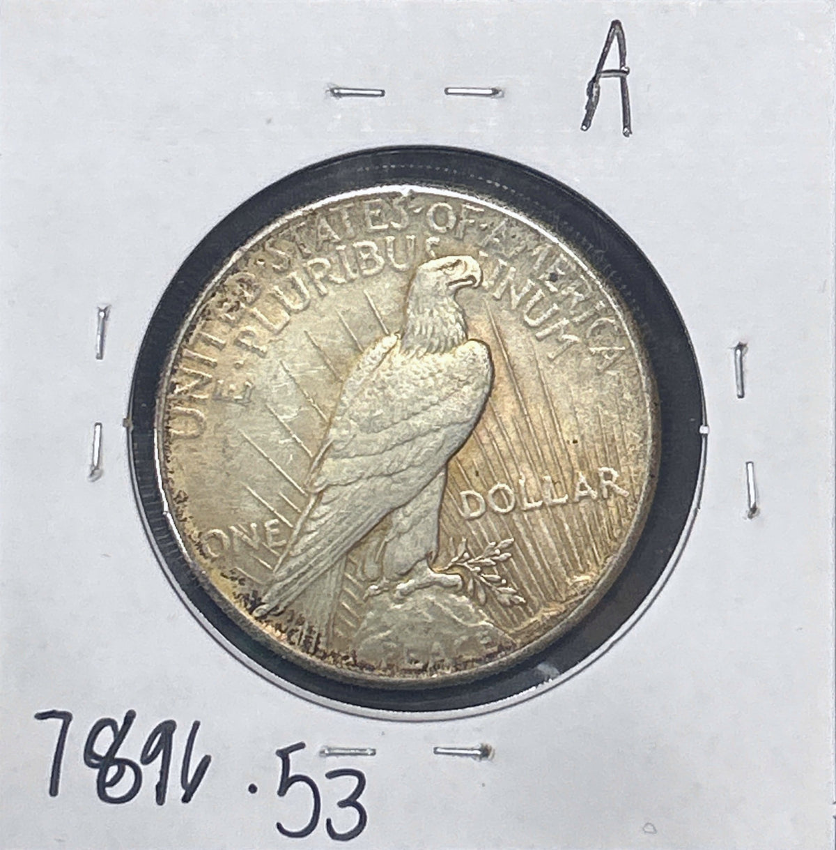 1928 Peace Dollar AU-53 7896.53-A — Reverse