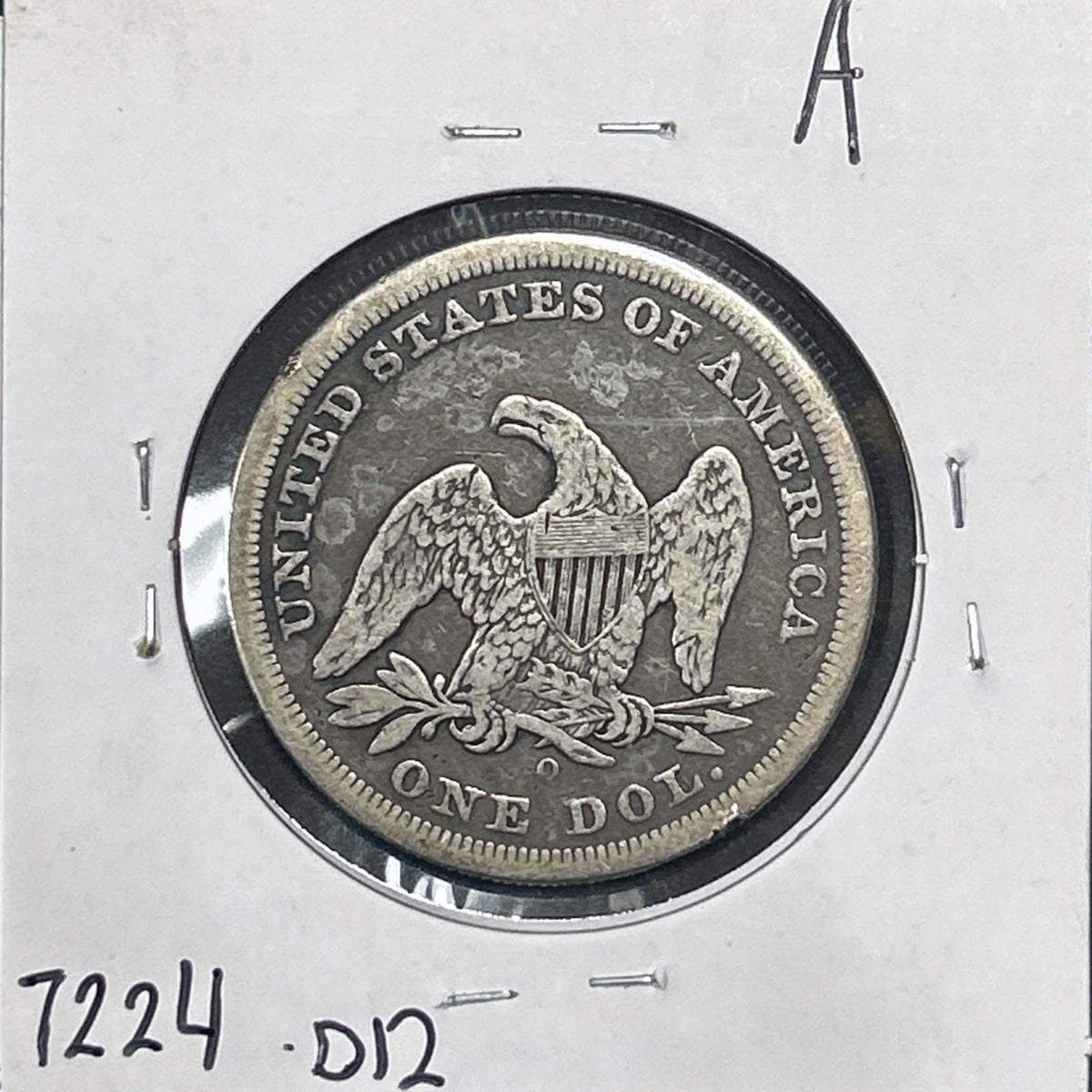 1850-O Seated Liberty Dollar 7224.D12-A — Reverse