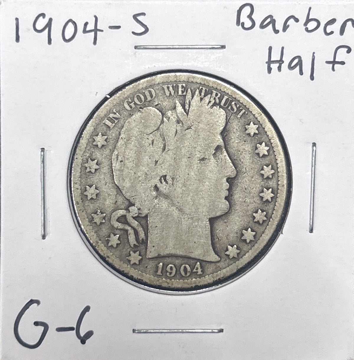 1904-S Barber Half Dollar G-6 6603.6-B — Obverse
