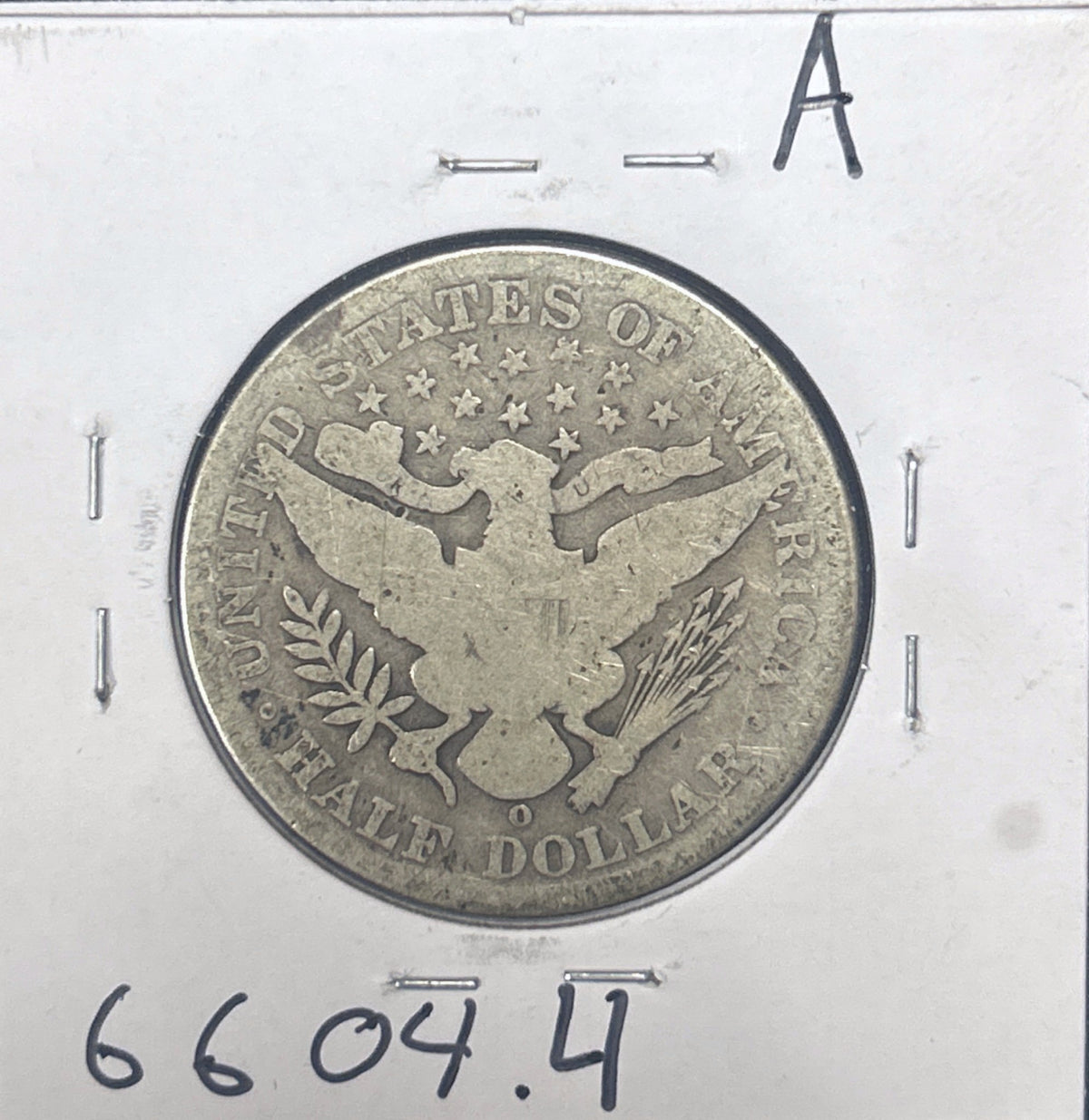 1905-O Barber Half Dollar G-4 6604.4-A — Reverse