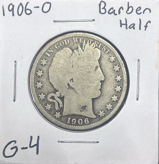 1906-O Barber Half Dollar G-4 6607.4-A — Obverse