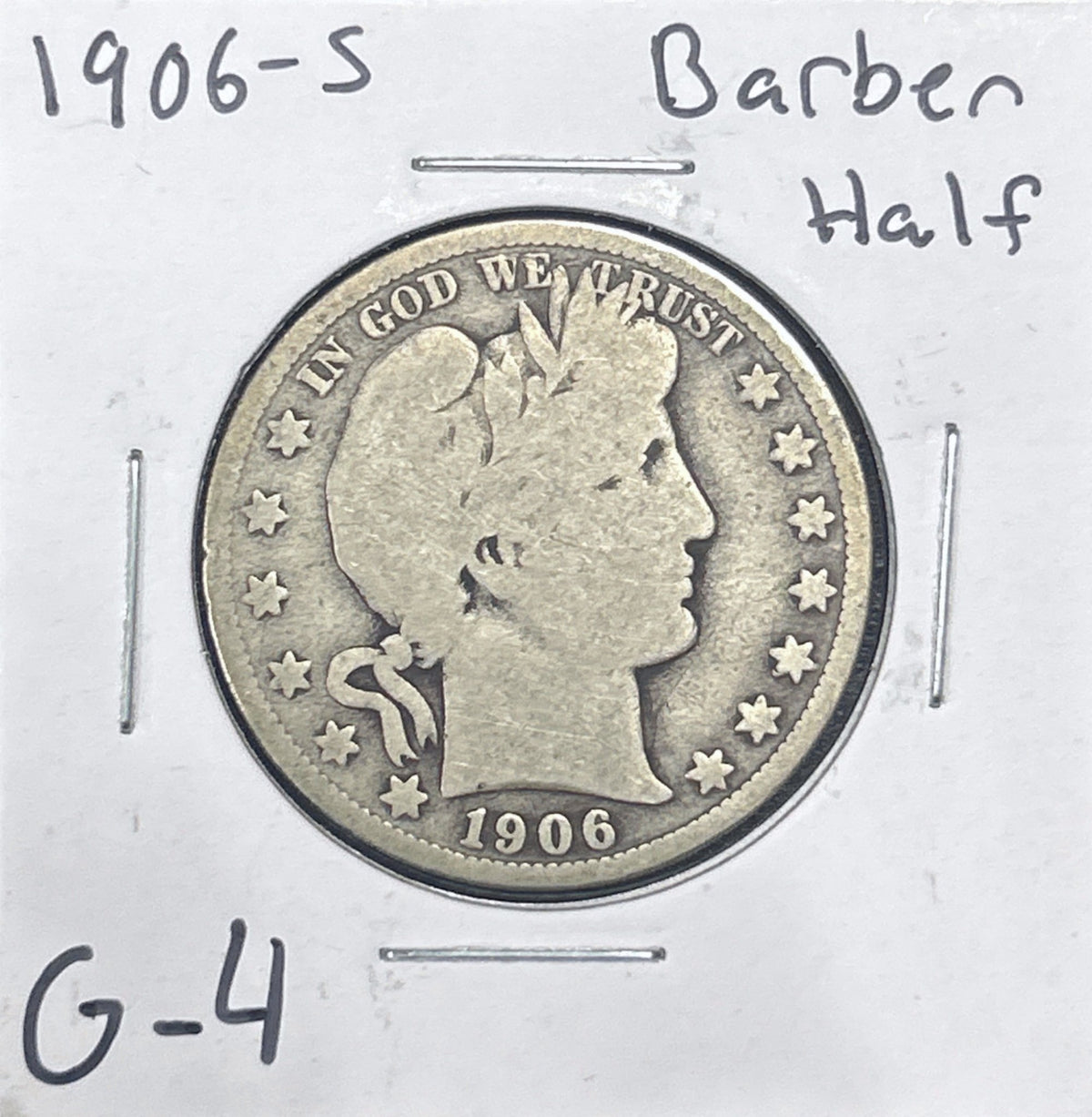 1906-S Barber Half Dollar G-4 6608.4-A — Obverse