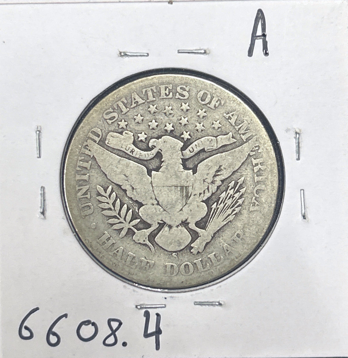 1906-S Barber Half Dollar G-4 6608.4-A — Reverse