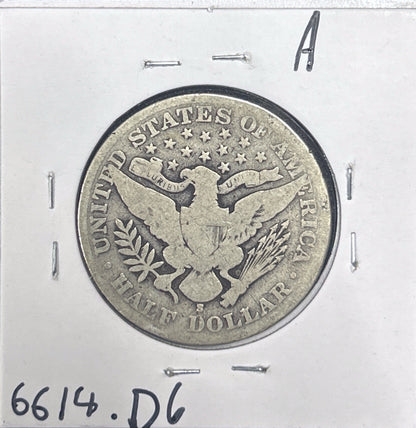 1908-S Barber Half Dollar Good 6614.D6-A — Reverse