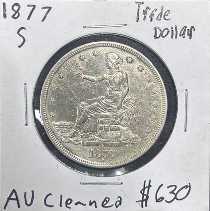 1877-S Trade Dollar AU Details (Cleaned) 7383.55-A — Obverse